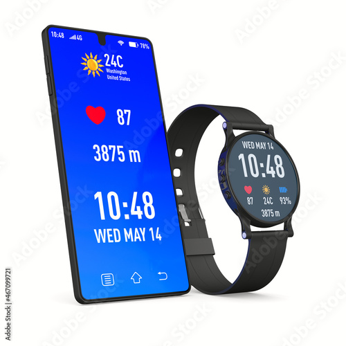 smart watch on white backgr...