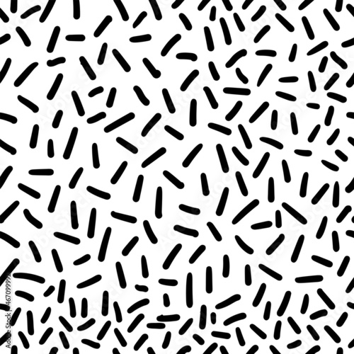 Seamless mosaic pattern in retro memphis style, fashion 80-90s. Black and white geometric texture.