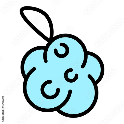 Washcloth icon. Outline washcloth vector icon color flat isolated