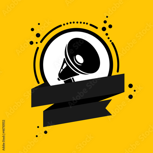 Loudspeaker with blank space for your text speech bubble banner. Label for business, marketing and advertising. Vector on isolated background. EPS 10