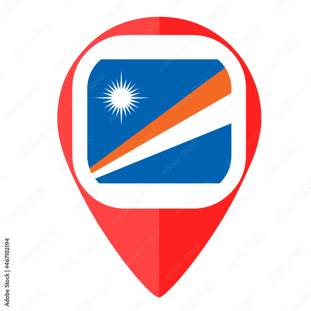 Marshal Island flag pin map marker country Marshal Island flag pin map marker country