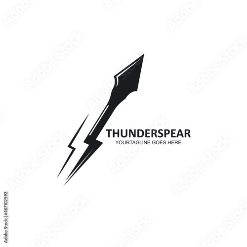 thunder spear icon vector illustration concept design