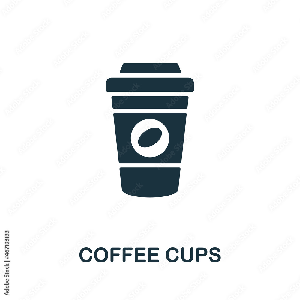 Coffee Cups icon. Monochrome sign from take away collection. Creative Coffee Cups icon illustration for web design, infographics and more Coffee Cups icon. Monochrome sign from take away collection. Creative Coffee Cups icon illustration for web design, infographics and more