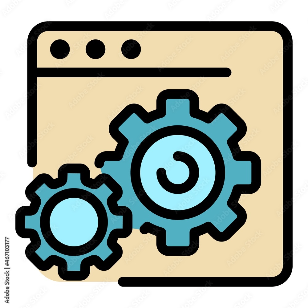 Internet page setting icon. Outline internet page setting vector icon color flat isolated Internet page setting icon. Outline internet page setting vector icon color flat isolated