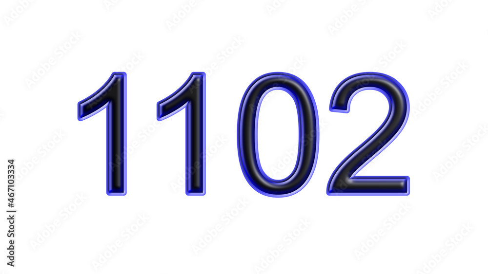 blue 1102 number 3d effect white background blue 1102 number 3d effect white background