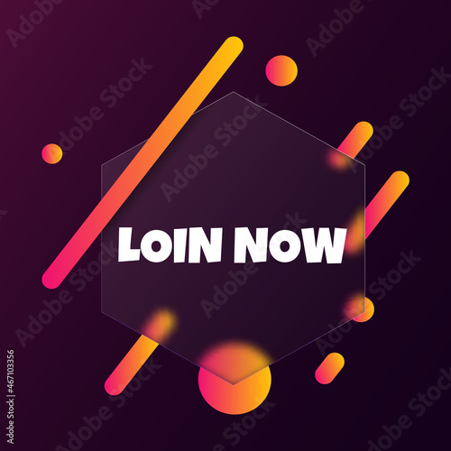 Join now. Speech bubble banner with Join now text. Glassmorphism style. For business, marketing and advertising. Vector on isolated background. EPS 10