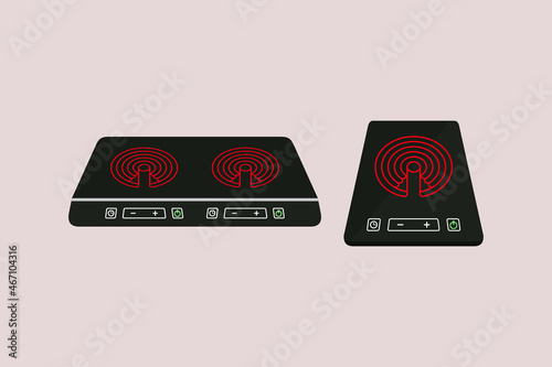 electric stove illustration design in flat style