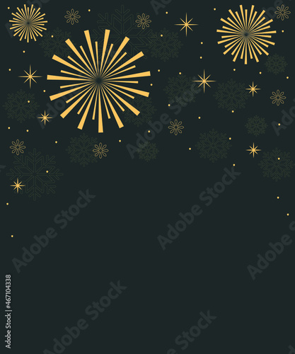 golden fireworks on a dark background for flyers