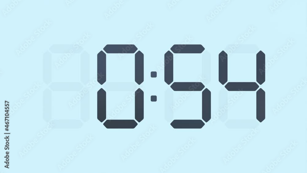 Digital Time Retro Display Series From 0 53 To 0 54 
Exact Time Series 
Alarm Clock Front Camera Close Up 
Creative And Customizable Movie, Film, Video Asset