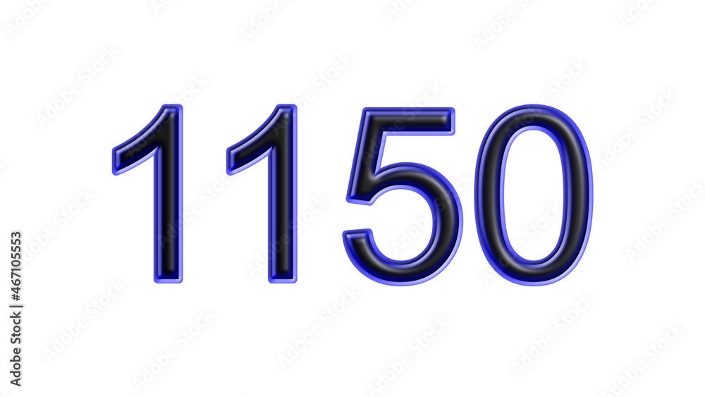 blue 1150 number 3d effect white background blue 1150 number 3d effect white background
