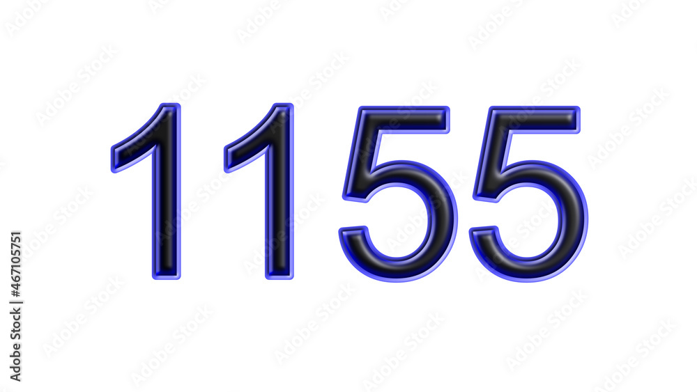 blue 1155 number 3d effect white background blue 1155 number 3d effect white background