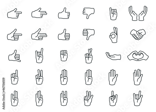 Full set line hand icon