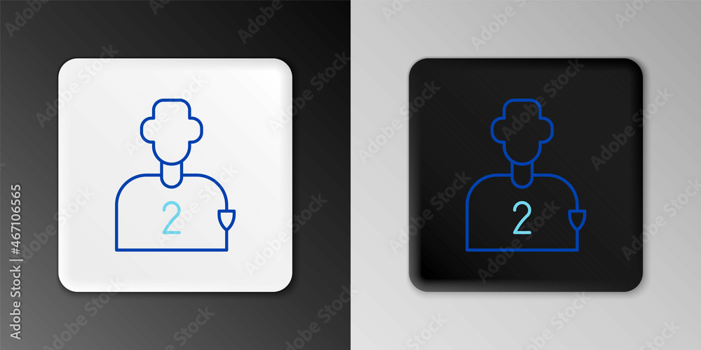 Line Football or soccer player icon isolated on grey background. Colorful outline concept. Vector