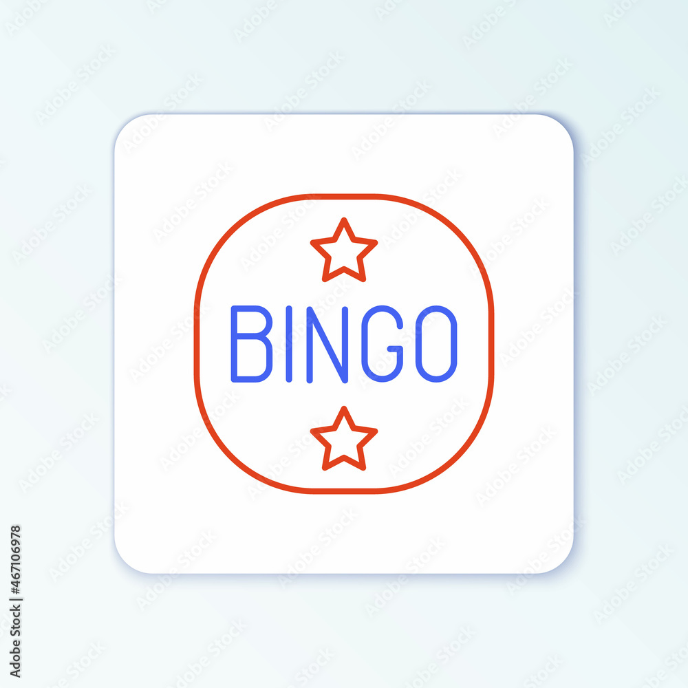 Line Bingo icon isolated on white background. Lottery tickets for american bingo game. Colorful outline concept. Vector Line Bingo icon isolated on white background. Lottery tickets for american bingo game. Colorful outline concept. Vector