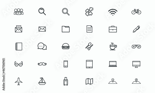 Line icon for business and food 