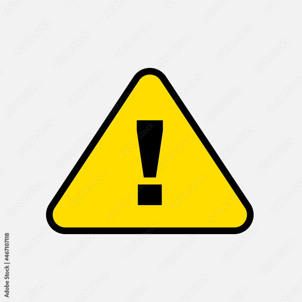 Flat vector warning sign isolated Flat vector warning sign isolated