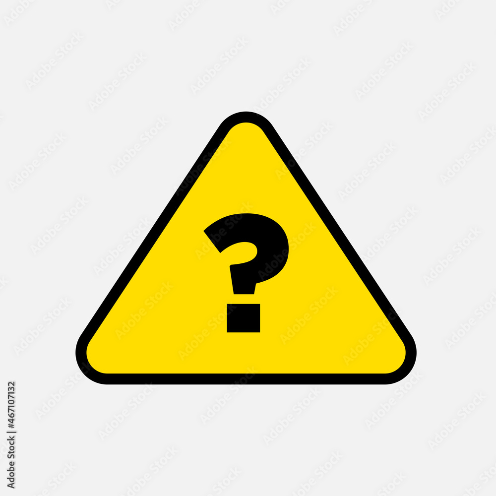 Question mark with yellow triangular frame icon. Solid vector illustration Question mark with yellow triangular frame icon. Solid vector illustration
