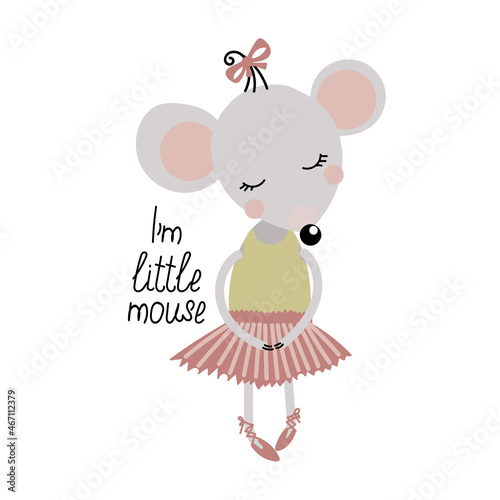 Cute vector illustration of little mouse