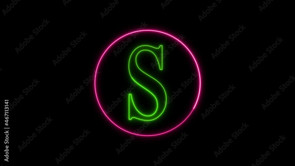 Glowing neon font. pink color glowing neon letter. Glowing neon font. pink color glowing neon letter.