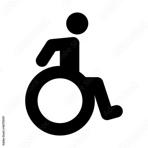High quality vector illustration of the man on wheelchair handicapped symbol - fast motion version