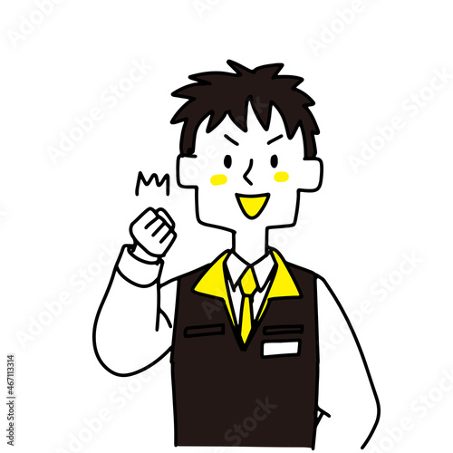 驚いている家電量販店の男性店員