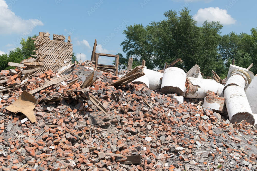 A ruined apartment building as an illustration of an earthquake A ruined apartment building as an illustration of an earthquake