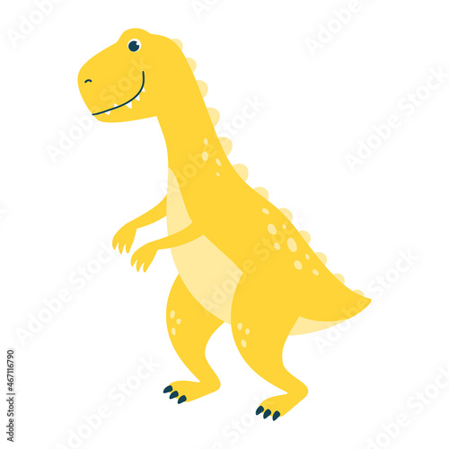 Cute dinosaur. Character isolated on white background. Vector illustration