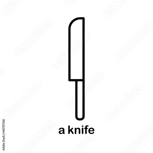 Knife line and flat icon from cutlery and kitchen equipment.