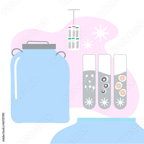 Cryopreservation уькшщ упп IVF vector illustration