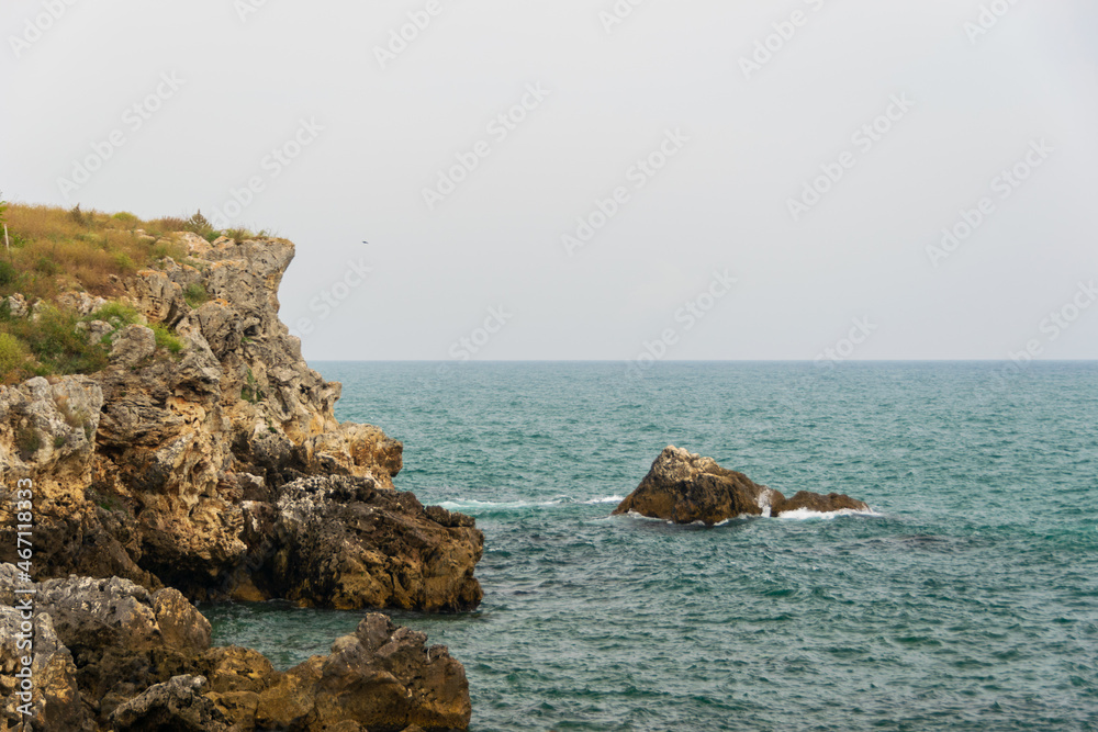 Breaking waves on the Tyulenovo Cliffs, Black Sea, Bulgaria