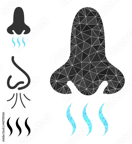 lowpoly snuff icon, and similar icons. Polygonal snuff vector is designed of random triangles. Flat geometric 2d modeling abstraction is designed by snuff icon.
