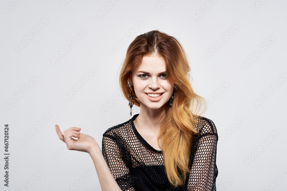 cheerful woman attractive look makeup decoration passion studio Lifestyle cheerful woman attractive look makeup decoration passion studio Lifestyle