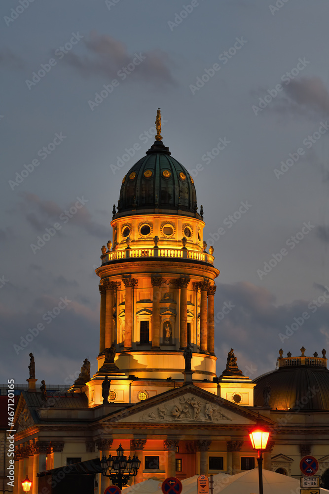 German Cathedral at sunset, Gendarmen square, Unter den Linden, Berlin, Germany