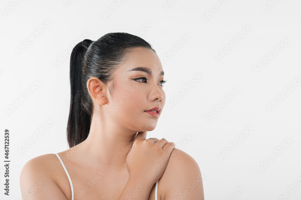 Portrait of Beautiful Asian woman skin care healthy hair and skin close up face beauty Portrait of Beautiful Asian woman skin care healthy hair and skin close up face beauty