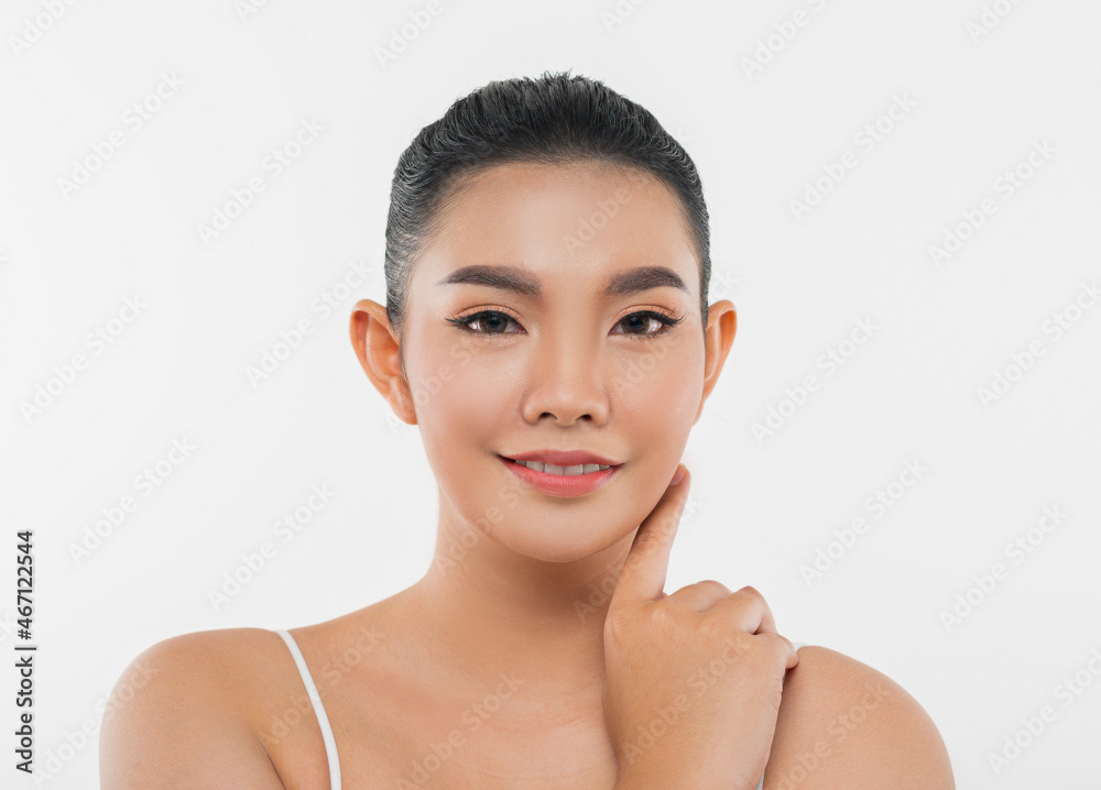 Portrait of Beautiful Asian woman skin care healthy hair and skin close up face beauty Portrait of Beautiful Asian woman skin care healthy hair and skin close up face beauty