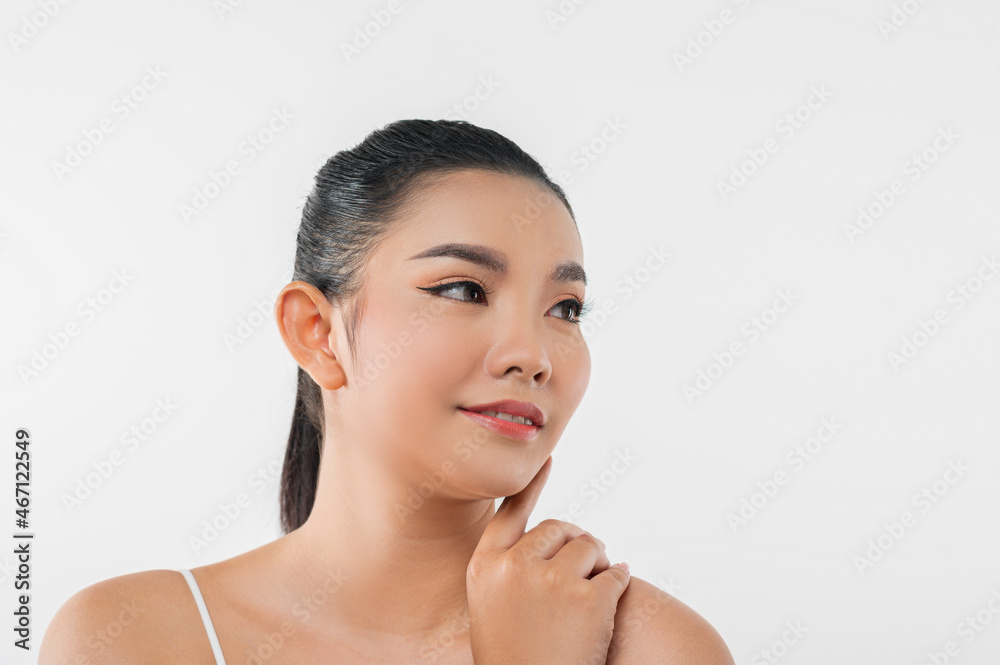 Portrait of Beautiful Asian woman skin care healthy hair and skin close up face beauty Portrait of Beautiful Asian woman skin care healthy hair and skin close up face beauty