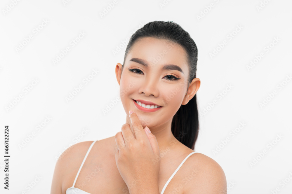 Portrait of Beautiful Asian woman skin care healthy hair and skin close up face beauty Portrait of Beautiful Asian woman skin care healthy hair and skin close up face beauty