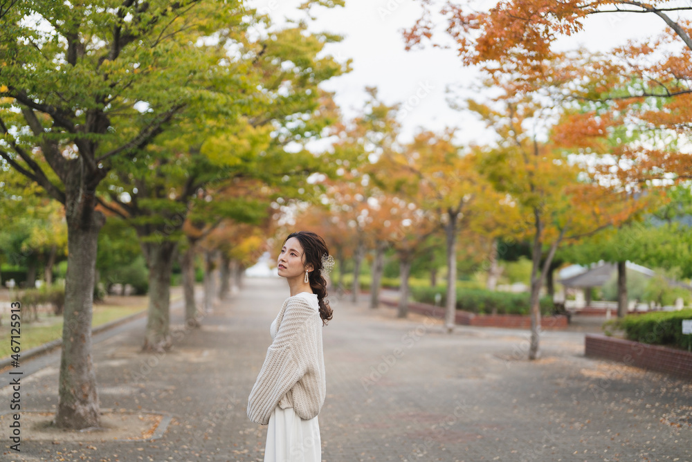 ウェディングドレスを着た花嫁 ウェディングドレスを着た花嫁
