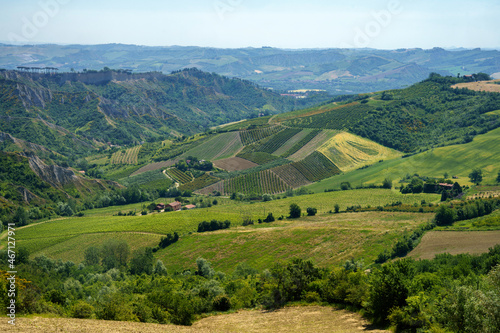 Rural landscape on the hills near Imola and Riolo Terme
