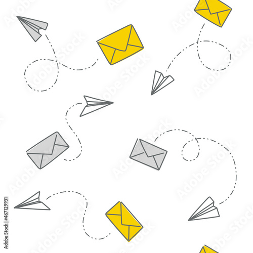 pattern seamless letters mail scooter delivery print background