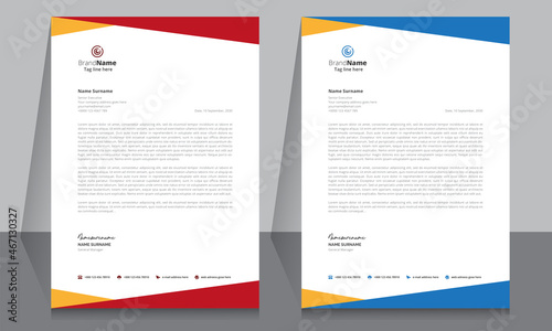 Letterhead format template, business style letterhead design template. Company letterhead template designs.	