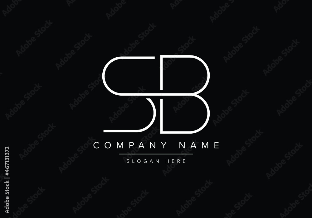 Letter SB logo design. SB monogram logo, vector design line art Stock ...