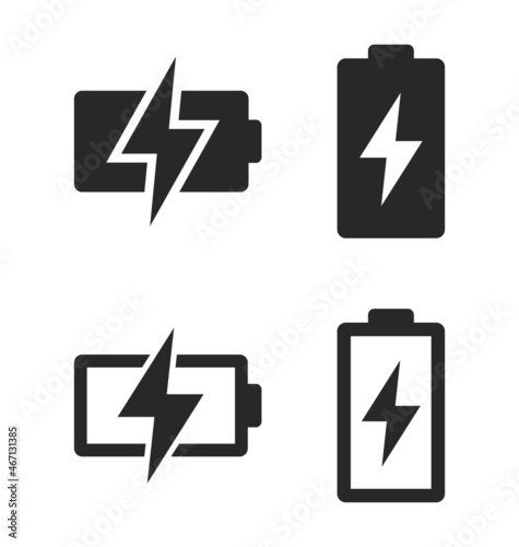simple battery charging icon set