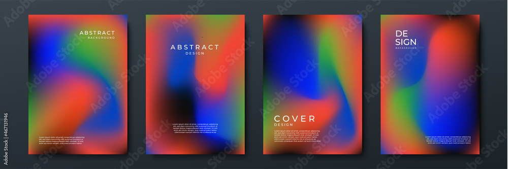 Blurred vivid vibrant gradient color backgrounds set with modern abstract blurred color gradient patterns. Templates collection for brochures, posters, banners, flyers and cards. Vector illustration. Blurred vivid vibrant gradient color backgrounds set with modern abstract blurred color gradient patterns. Templates collection for brochures, posters, banners, flyers and cards. Vector illustration.