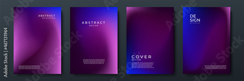 Blurred vivid vibrant gradient color backgrounds set with modern abstract blurred color gradient patterns. Templates collection for brochures, posters, banners, flyers and cards. Vector illustration.