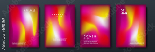 Blurred vivid vibrant gradient color backgrounds set with modern abstract blurred color gradient patterns. Templates collection for brochures, posters, banners, flyers and cards. Vector illustration.
