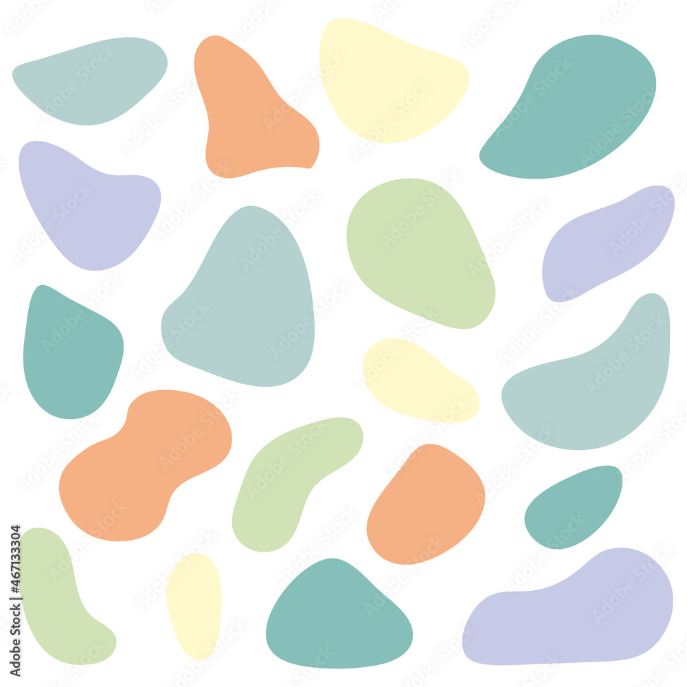 Organic shapes in minimalistic trendy boho style, kids clipart. Hand drawn doodle illustrations. Vector abstract elements in gentle pastel colors. Cartoon style for interior decor, textile clothing. Organic shapes in minimalistic trendy boho style, kids clipart. Hand drawn doodle illustrations. Vector abstract elements in gentle pastel colors. Cartoon style for interior decor, textile clothing.