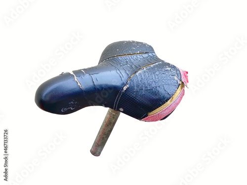 old bicycle seat on a white background