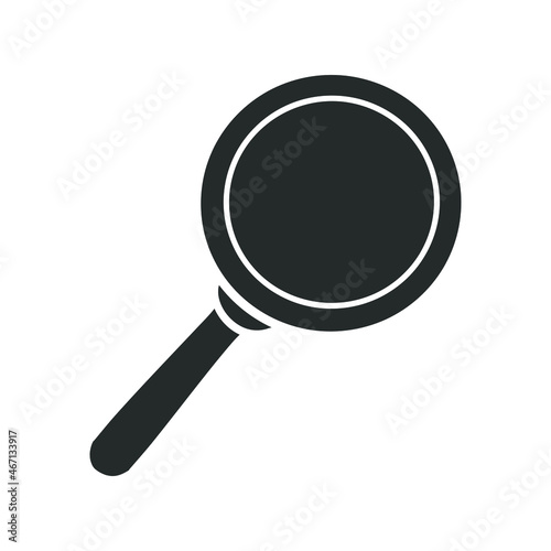 Magnifying Glass Icon Silhouette Illustration. Optical Lens Vector Graphic Pictogram Symbol Clip Art. Doodle Sketch Black Sign.