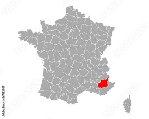 Karte von Alpes-de-Haute-Provence in Frankreich